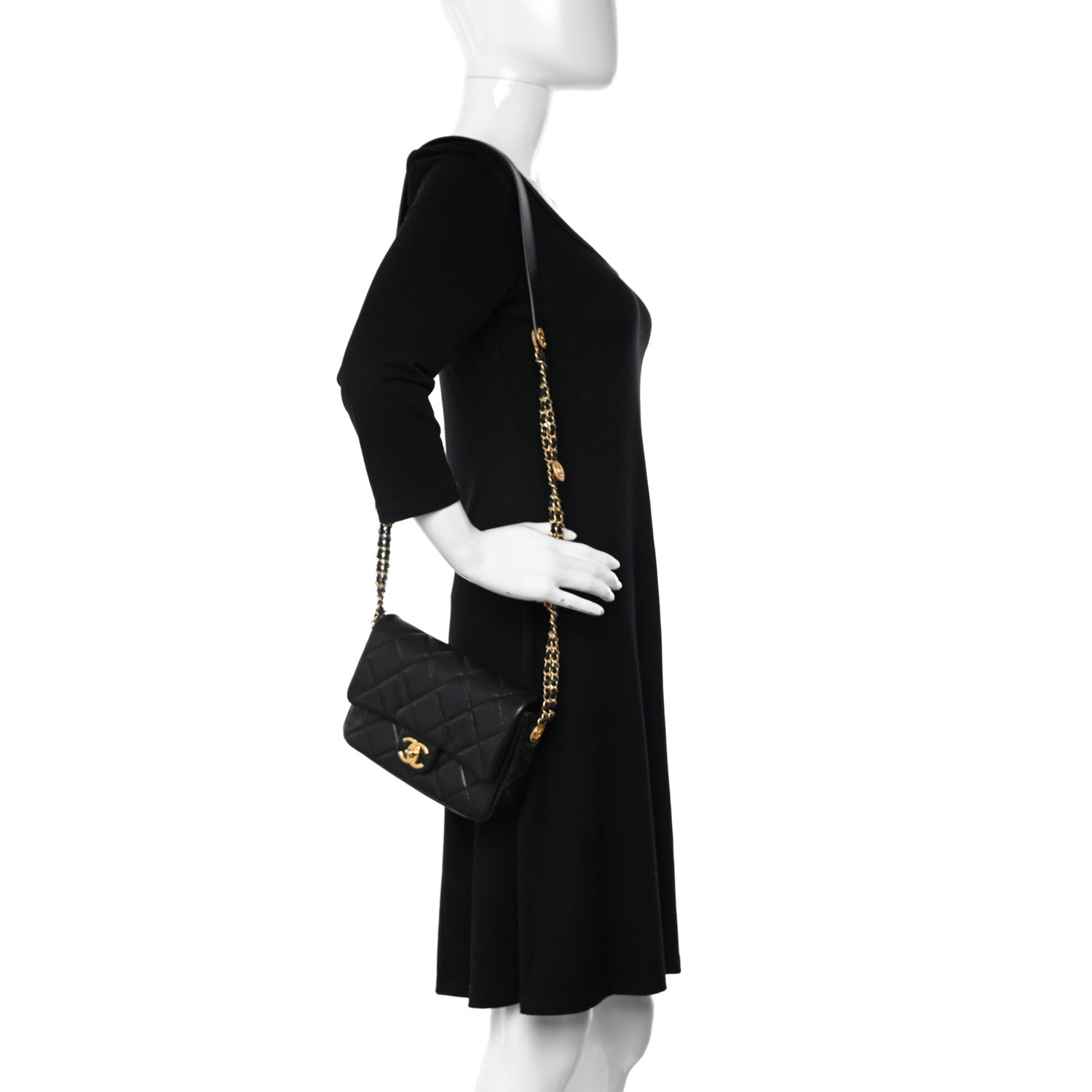 Chanel Caviar Quilted Small Twist Your Buttons Flap Black 2 of 10