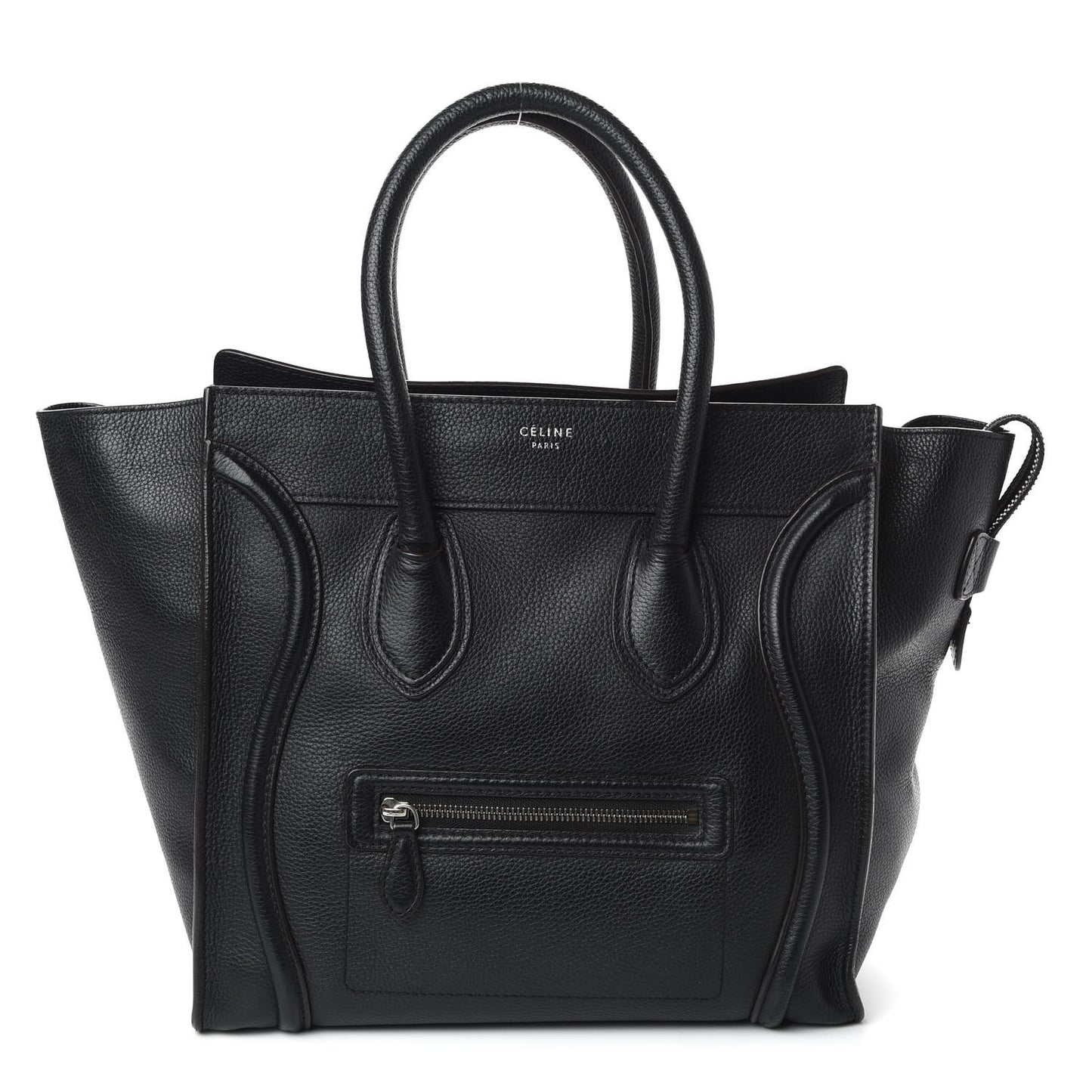 Drummed Calfskin Mini Luggage Black