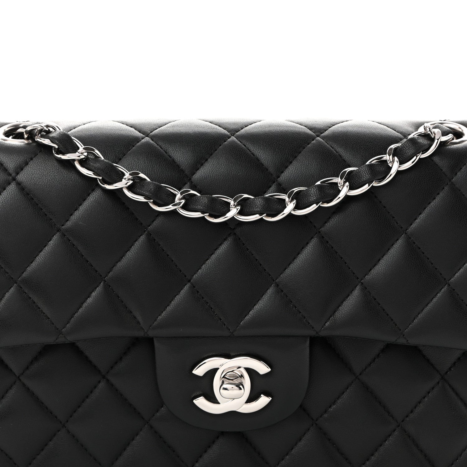 Chanel Lambskin Quilted Small Double Flap Black 8 of 10
