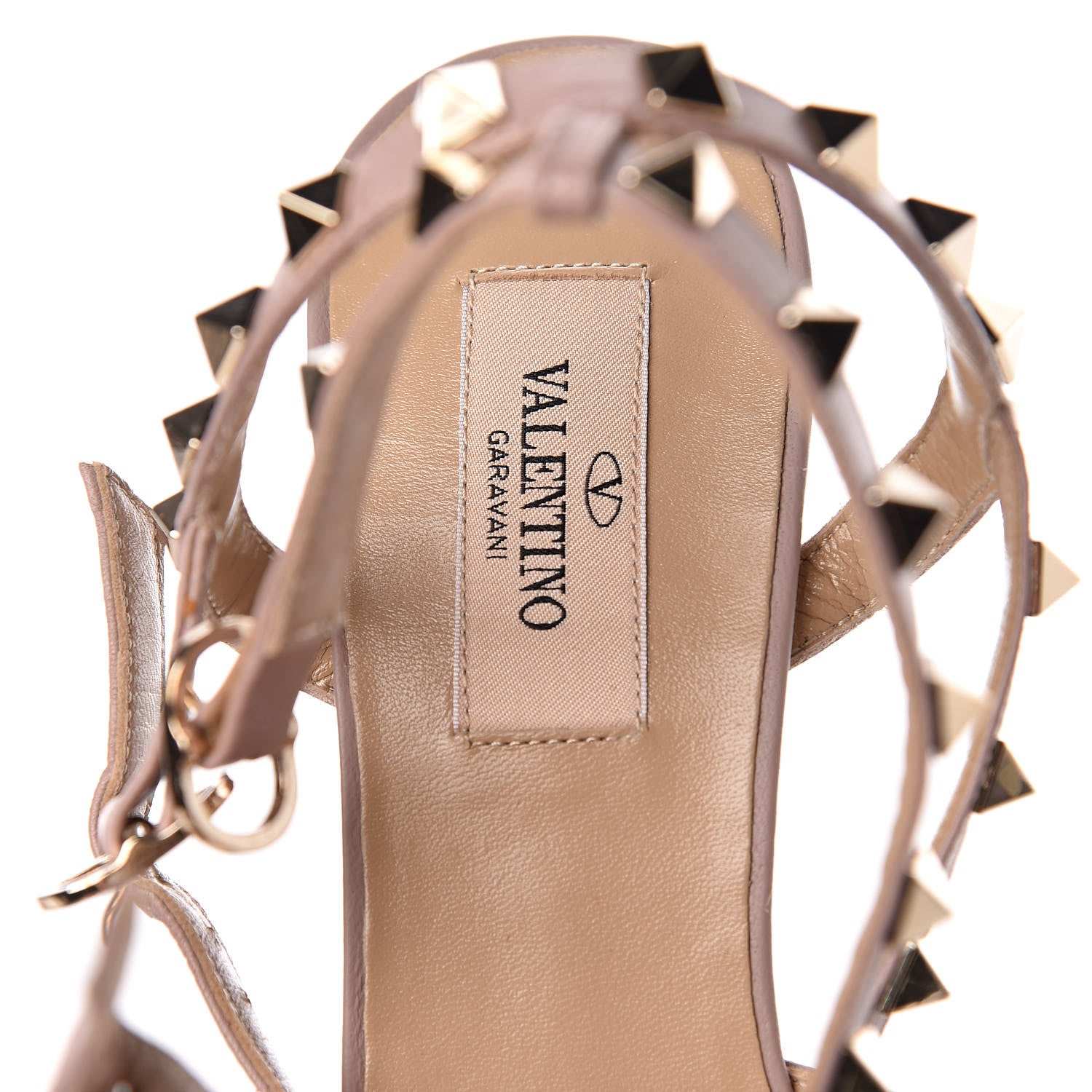 Valentino Garavani Calfskin Nappa Rockstud Ankle Strap 65mm Pumps 38 Black Poudre 7 of 9