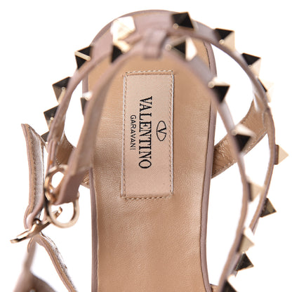 Valentino Garavani Calfskin Nappa Rockstud Ankle Strap 65mm Pumps 38 Black Poudre 7 of 9