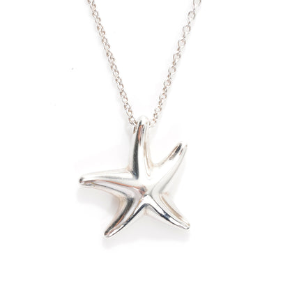 Tiffany Sterling Silver 15mm Elsa Peretti Starfish Pendant Necklace 1 of 5
