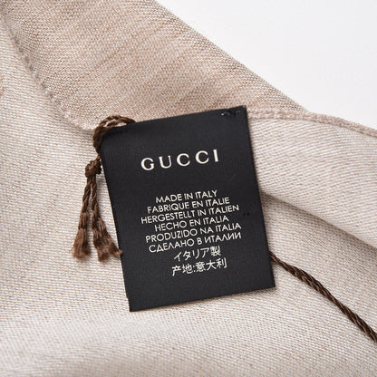 Gucci Wool Silk GG Monogram GGNat Scarf Sand 5 of 6