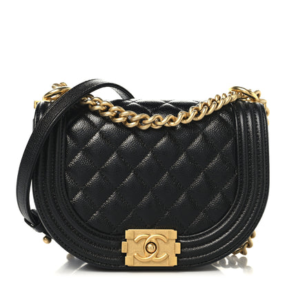 Chanel Caviar Quilted Small Boy Messenger Bag Black 1 of 11