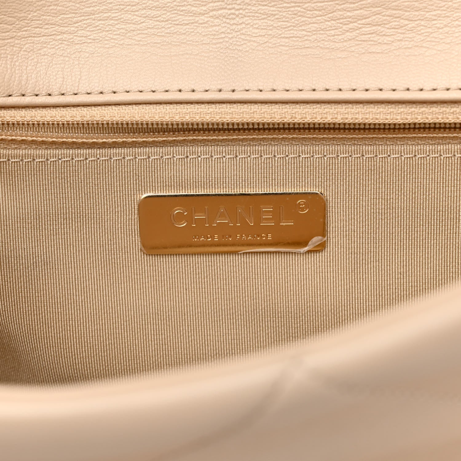 Chanel Goatskin Quilted Large Chanel 19 Flap Beige 6 of 10