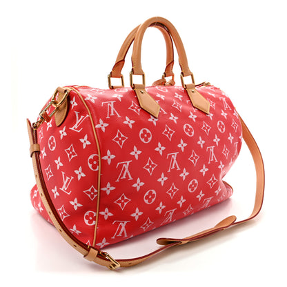 Louis Vuitton Calfskin Monogram Speedy P9 Bandouliere 40 Red 2 of 8