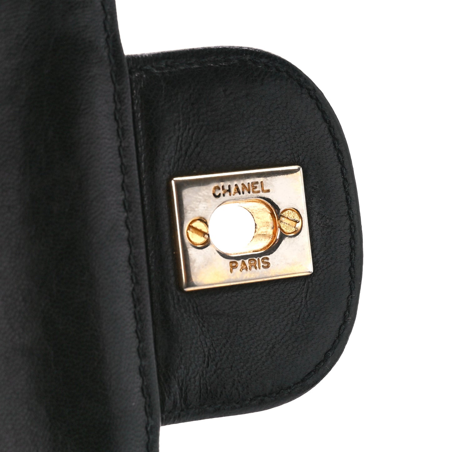 Lambskin Quilted Medium Double Flap Black