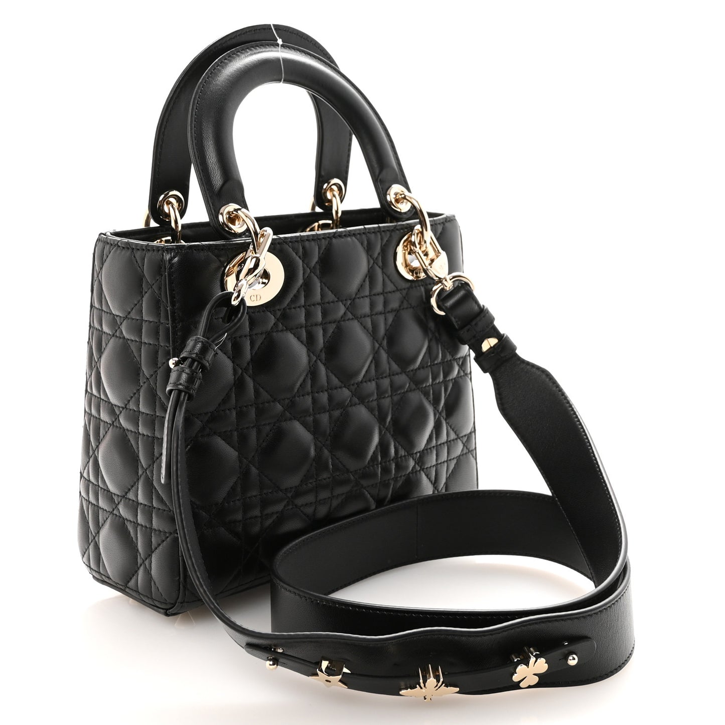 Lambskin Cannage Small Lucky Badges My Lady Dior Black