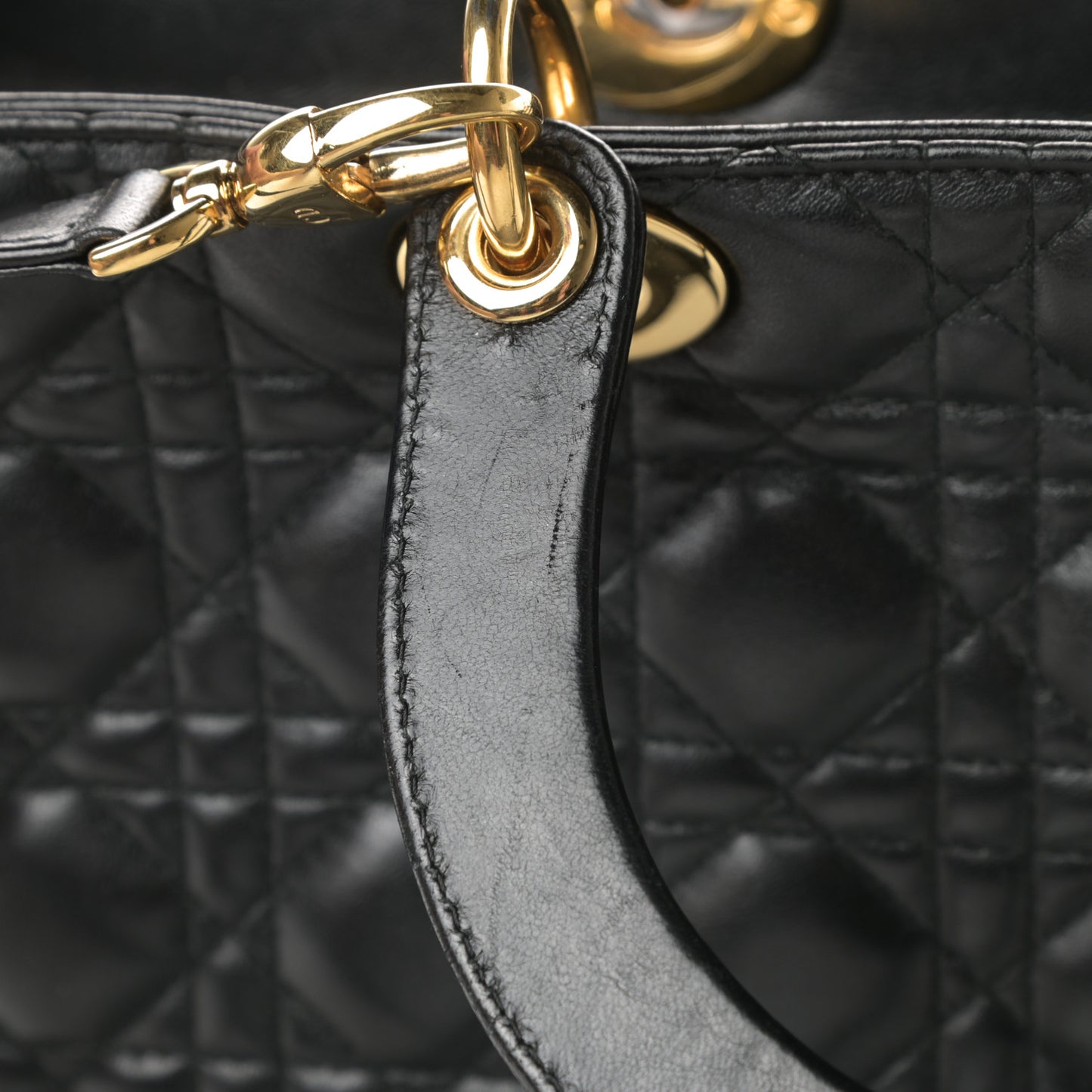Lambskin Cannage Large Lady Dior Black