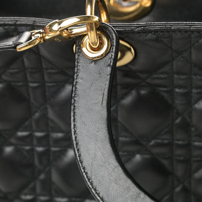 Christian Dior Lambskin Cannage Large Lady Dior Black 15 of 15