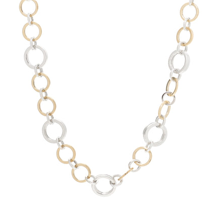 Tiffany Sterling Silver 18K Yellow Gold Interlocking Circles Link Necklace 1 of 5