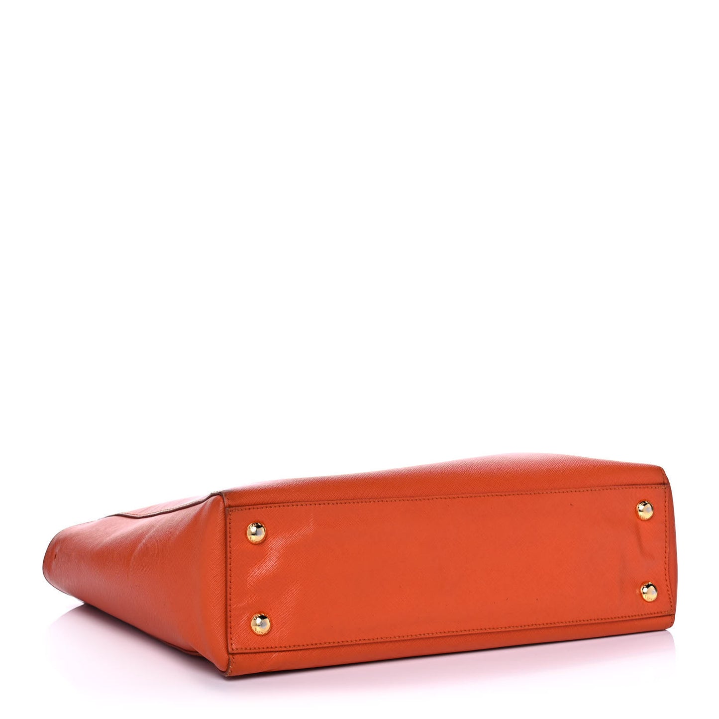 Saffiano Lux Double Handle Shopping Tote Papaya