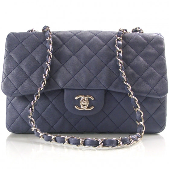 Chanel Caviar JUMBO Classic Flap Blue 1 of 10