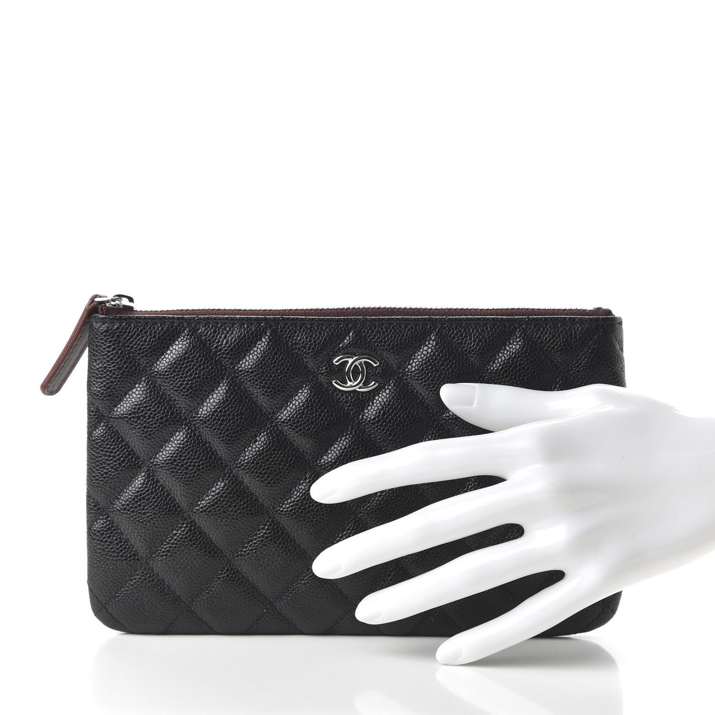 Caviar Quilted Small Pouch Black