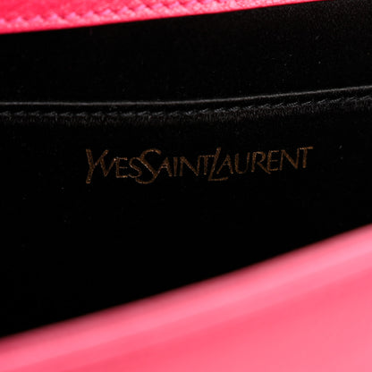 Saint Laurent Calfskin Monogram Large Belle De Jour Clutch Lipstick Fuchsia 6 of 12