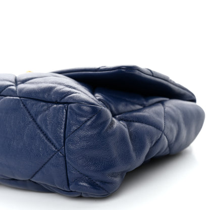 Chanel Goatskin Quilted Large Chanel 19 Flap Dark Blue 10 of 10