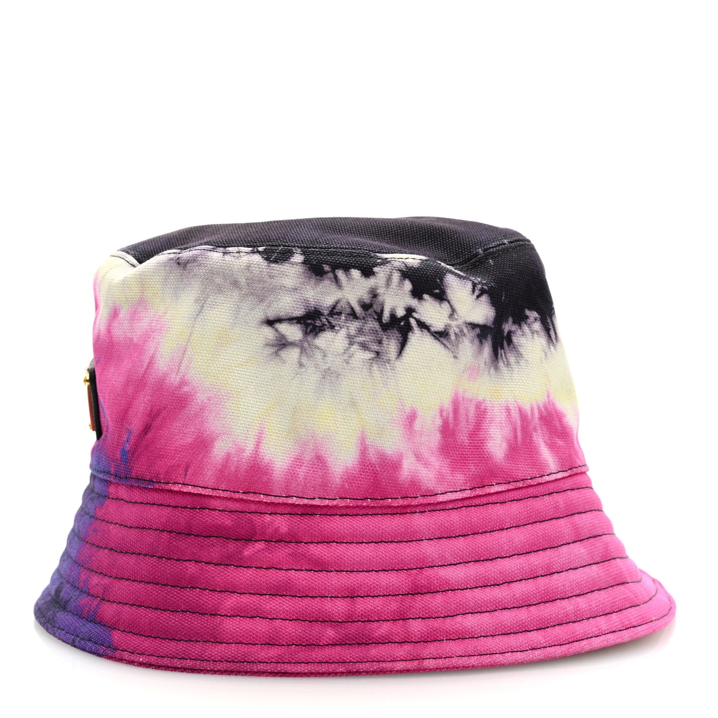 Used Denim Tie Dye Metal Triangle Logo Womens Bucket Hat S
