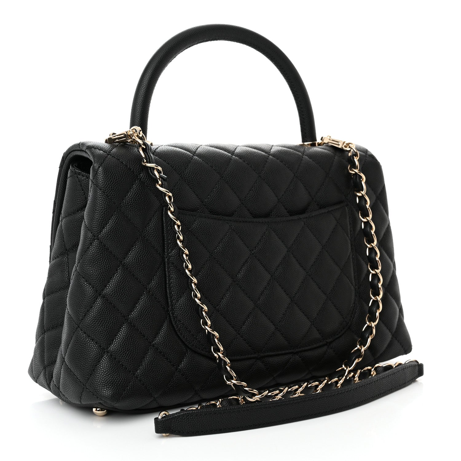 Chanel Caviar Quilted Small Coco Handle Flap Black 3 of 12