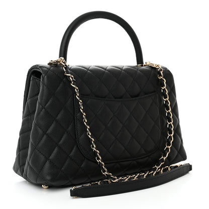 Chanel Caviar Quilted Small Coco Handle Flap Black 3 of 12