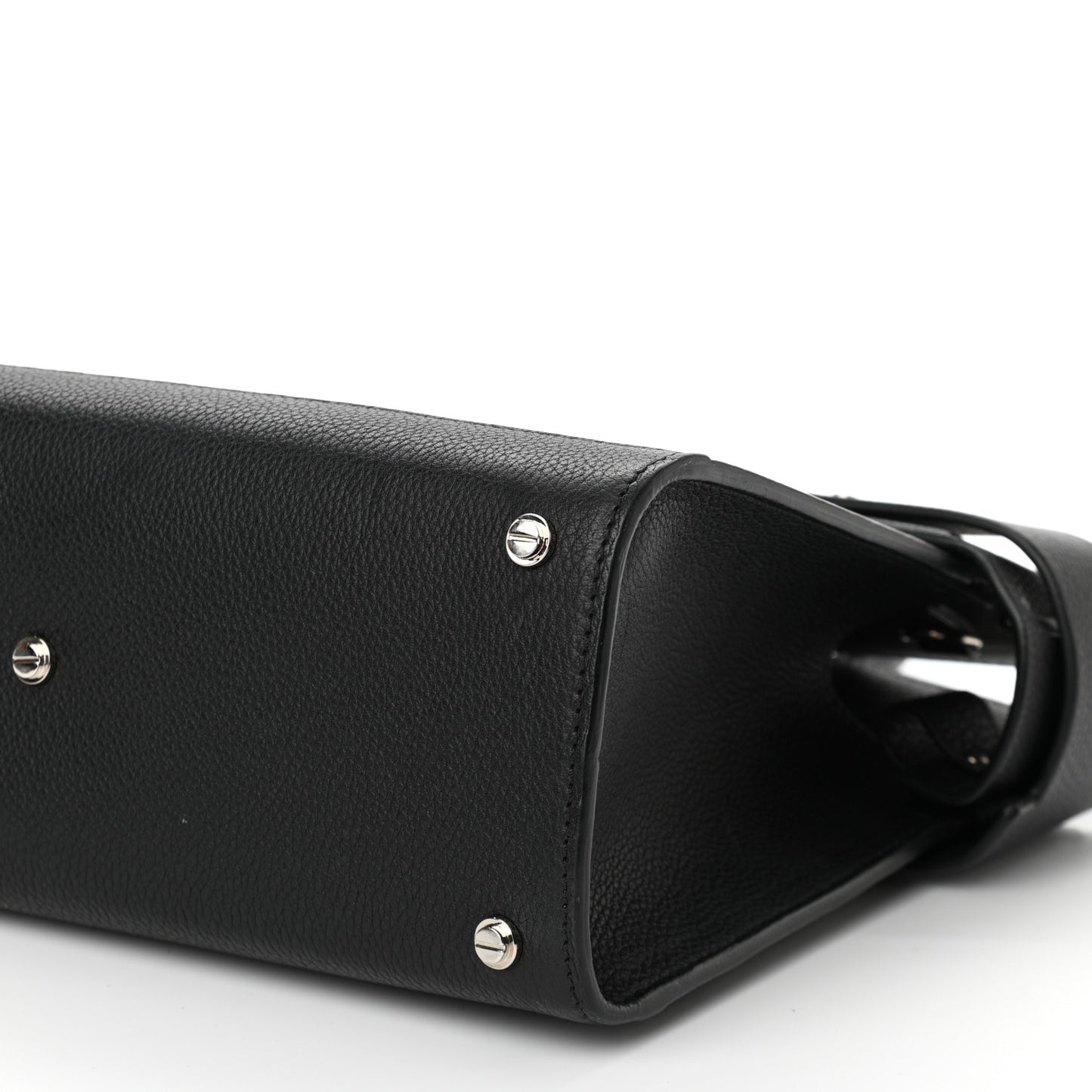 Grained Calfskin Small Horizon Satchel Black
