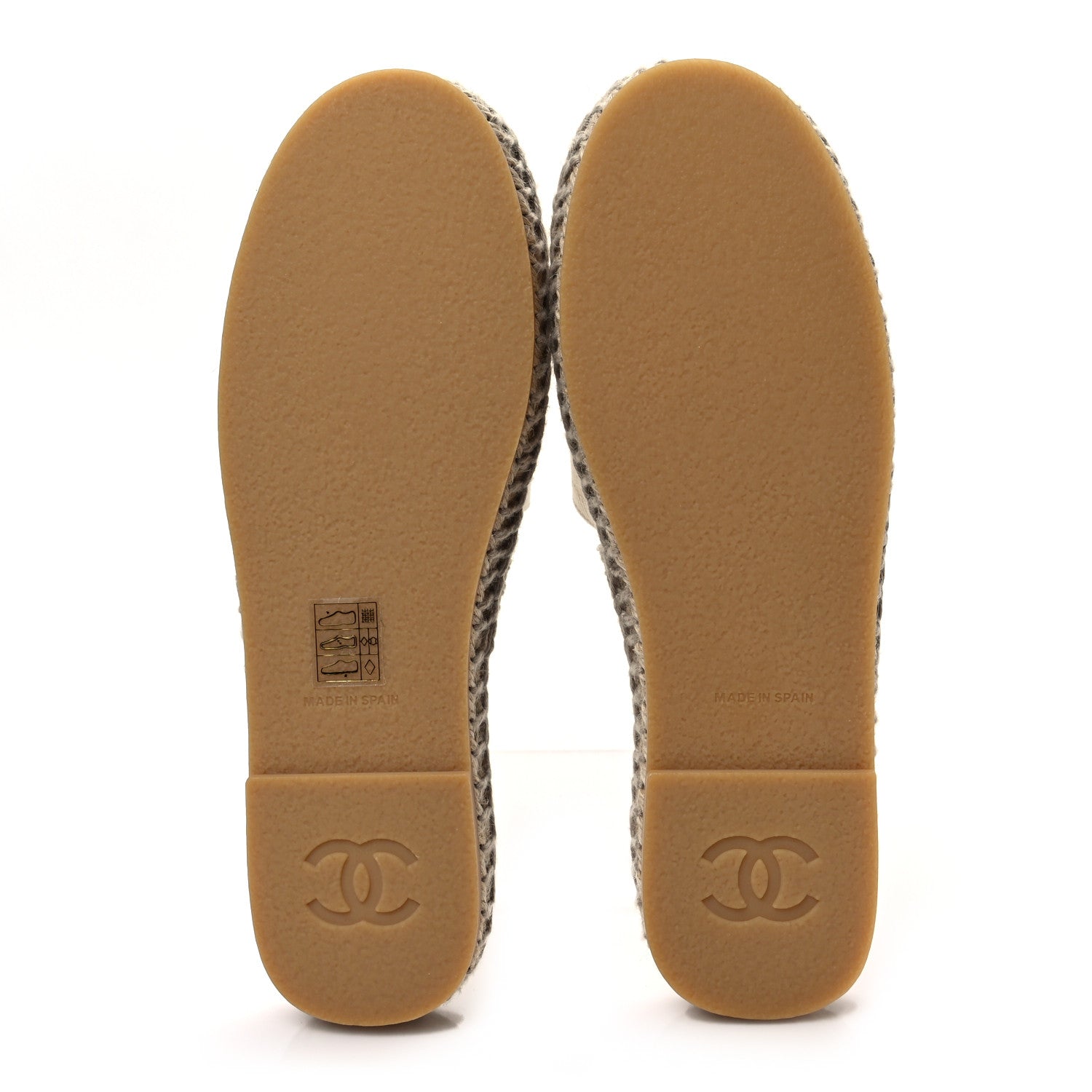 Chanel Denim CC Espadrille Mules 39 White Black 5 of 8