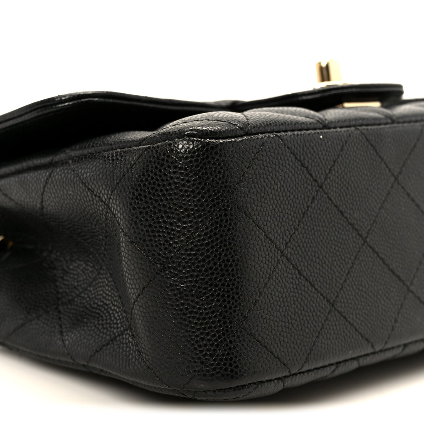 Caviar Quilted Mini Rectangular Flap Black