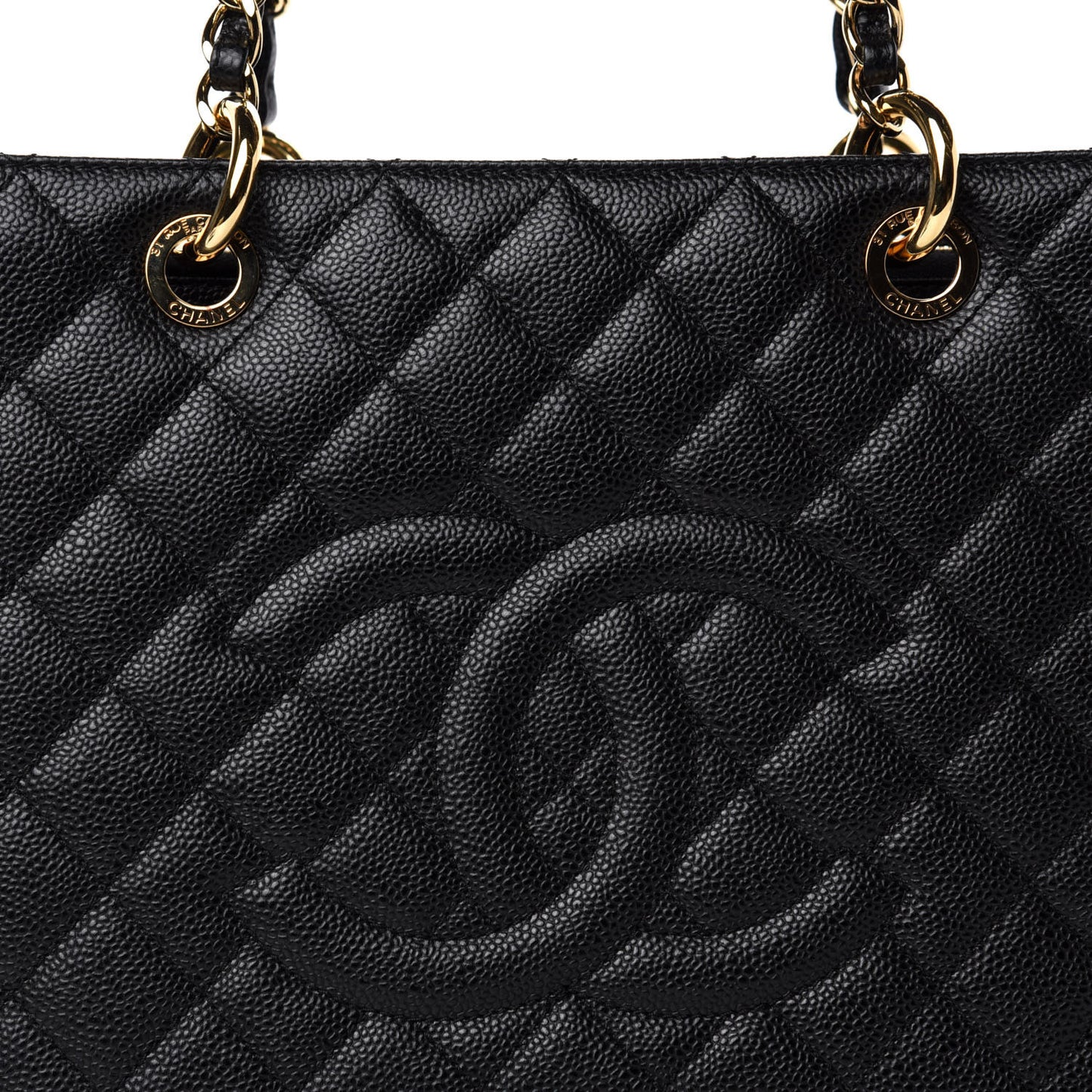 Caviar Quilted Grand Shopping Tote GST Black