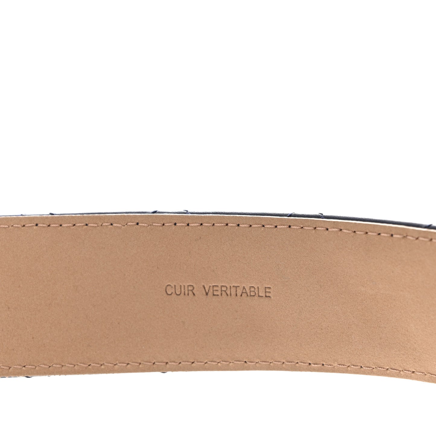 Lambskin Quilted CC Belt 85 34 Navy Blue