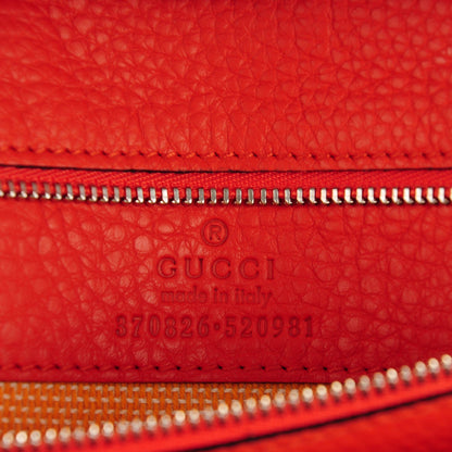 Gucci Cellarius Calfskin Medium Bamboo Daily Flap Shoulder Bag New Dark Orange 6 of 6