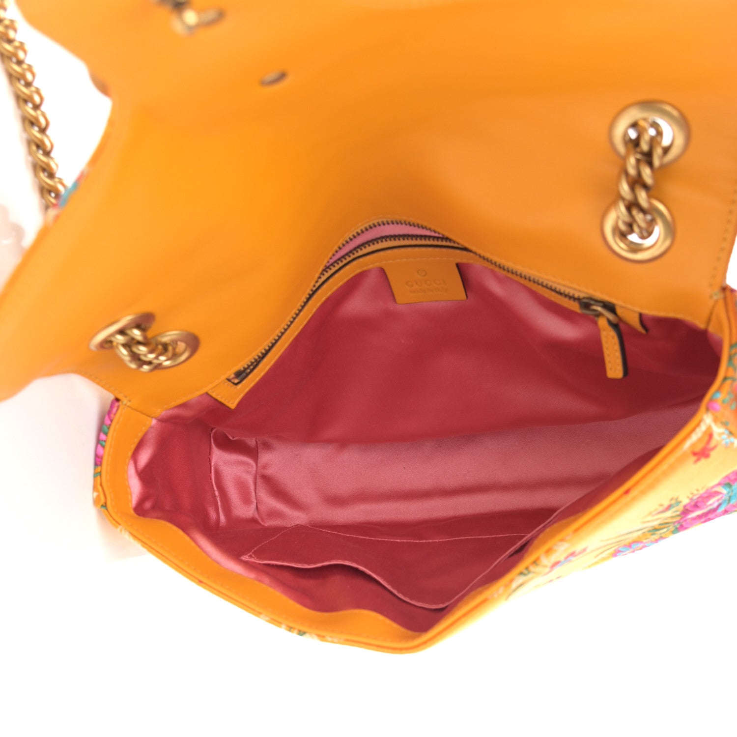 Gucci Jacquard Matelasse Floral Medium GG Marmont Shoulder Bag Yellow 4 of 12