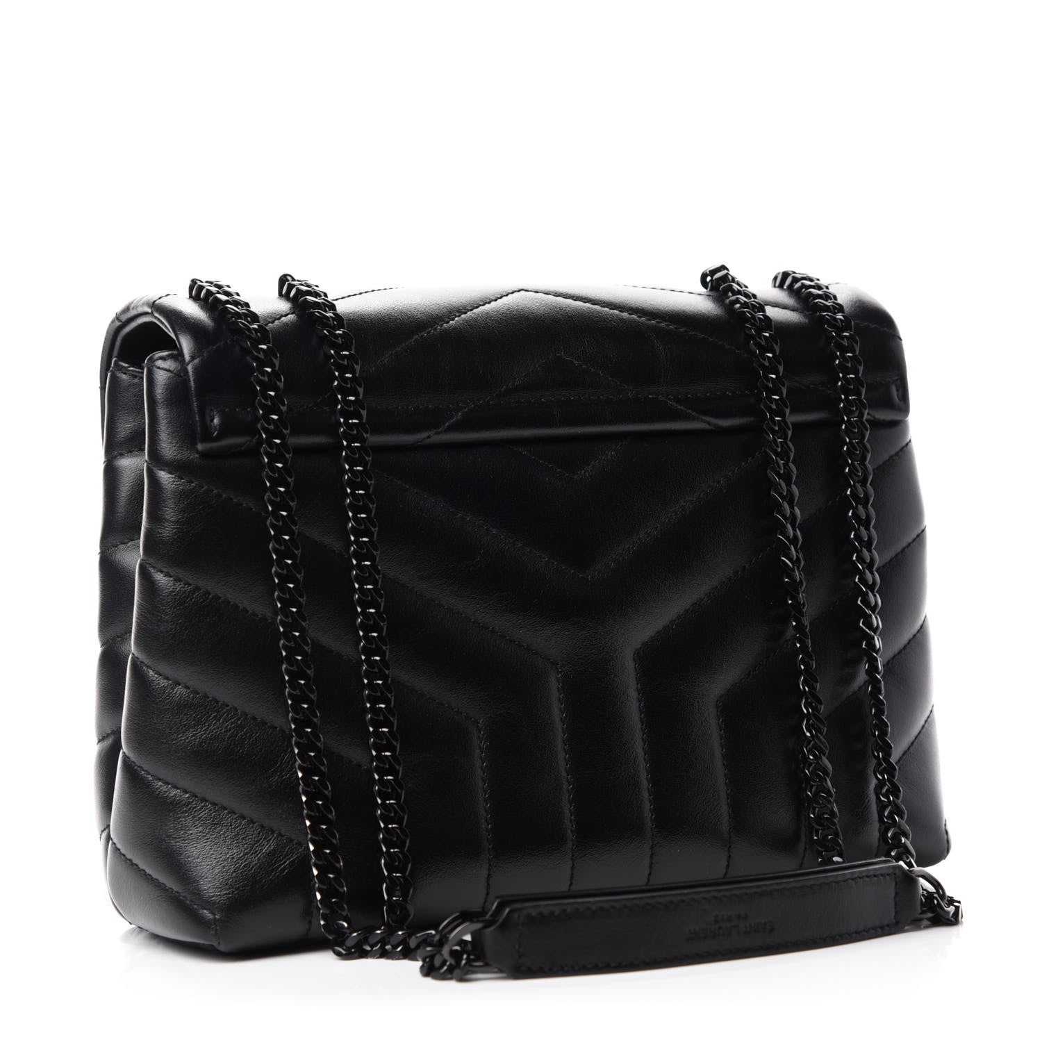 Saint Laurent Calfskin Y Quilted Monogram Small Loulou Chain Satchel Black 3 of 11