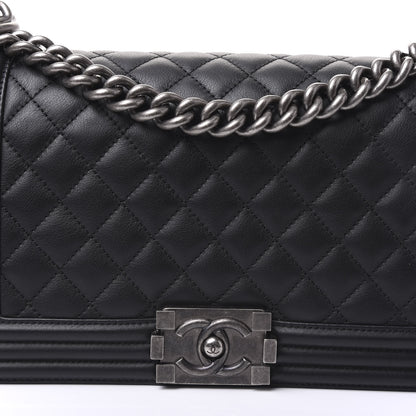 Chanel Calfskin Quilted Medium Boy Flap Black 7 of 9