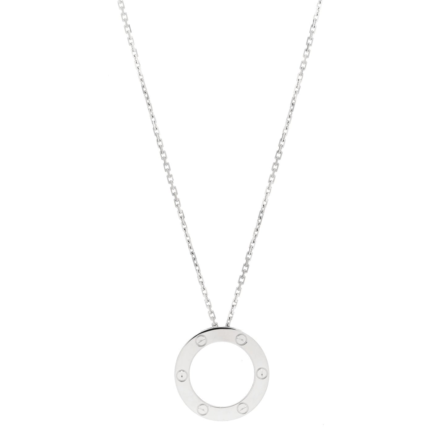 18K White Gold LOVE Pendant Necklace