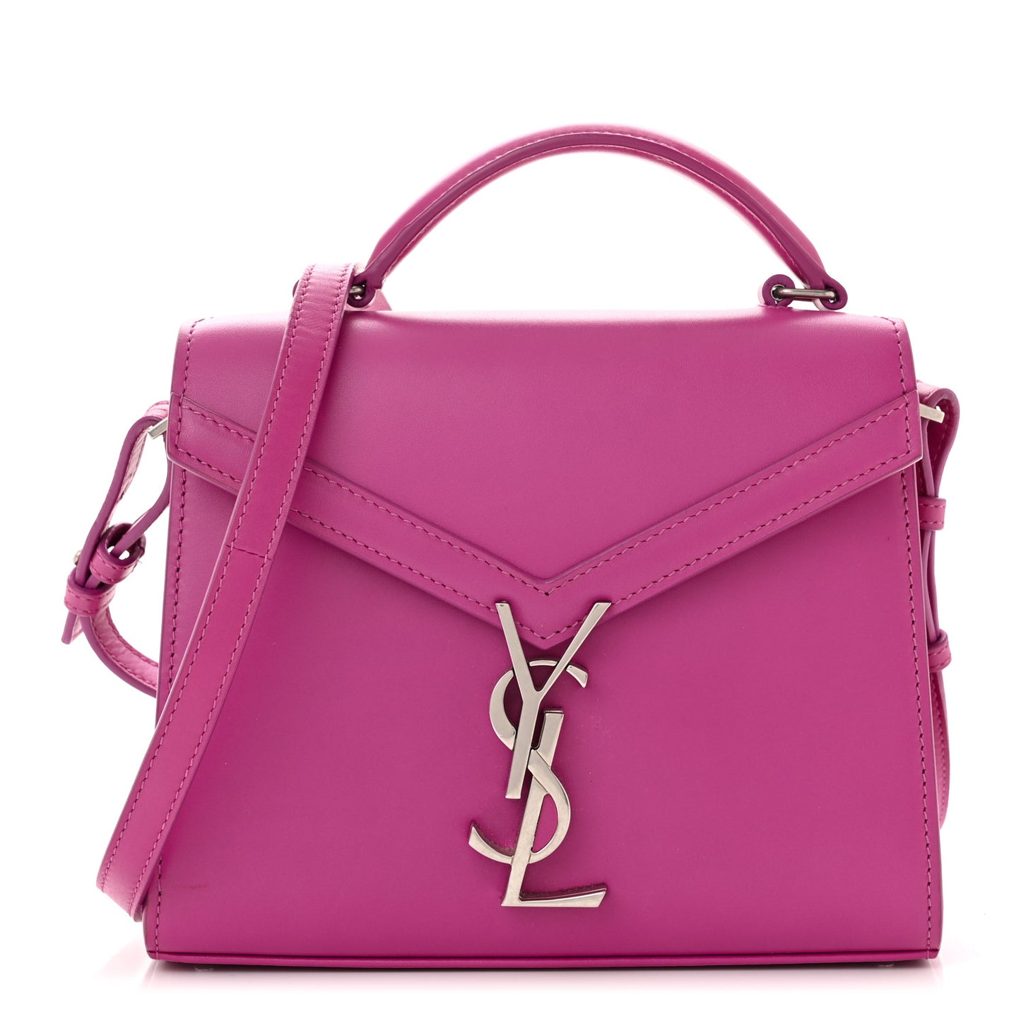 Calfskin Mini Classic Monogram Cassandra Top Handle Bag Electric Fuchsia