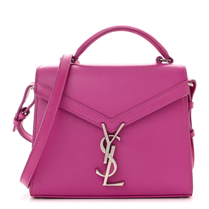 Saint Laurent Calfskin Mini Classic Monogram Cassandra Top Handle Bag Electric Fuchsia 1 of 10