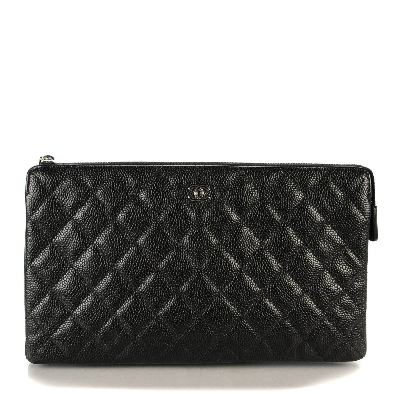 Chanel Caviar Quilted Large Zipped Clutch Black 1 of 8