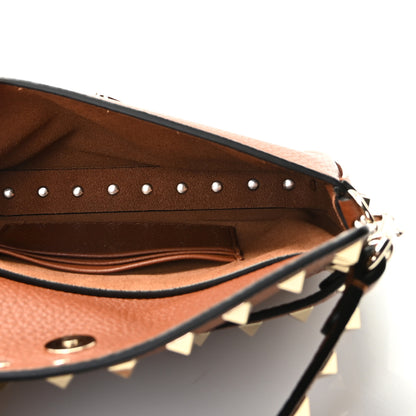 Valentino Garavani Grainy Calfskin Rockstud Crossbody Pouch Saddle Brown 8 of 10
