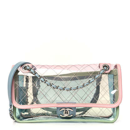 Chanel Lambskin PVC Quilted Medium Coco Splash Flap Blue Green 1 of 9