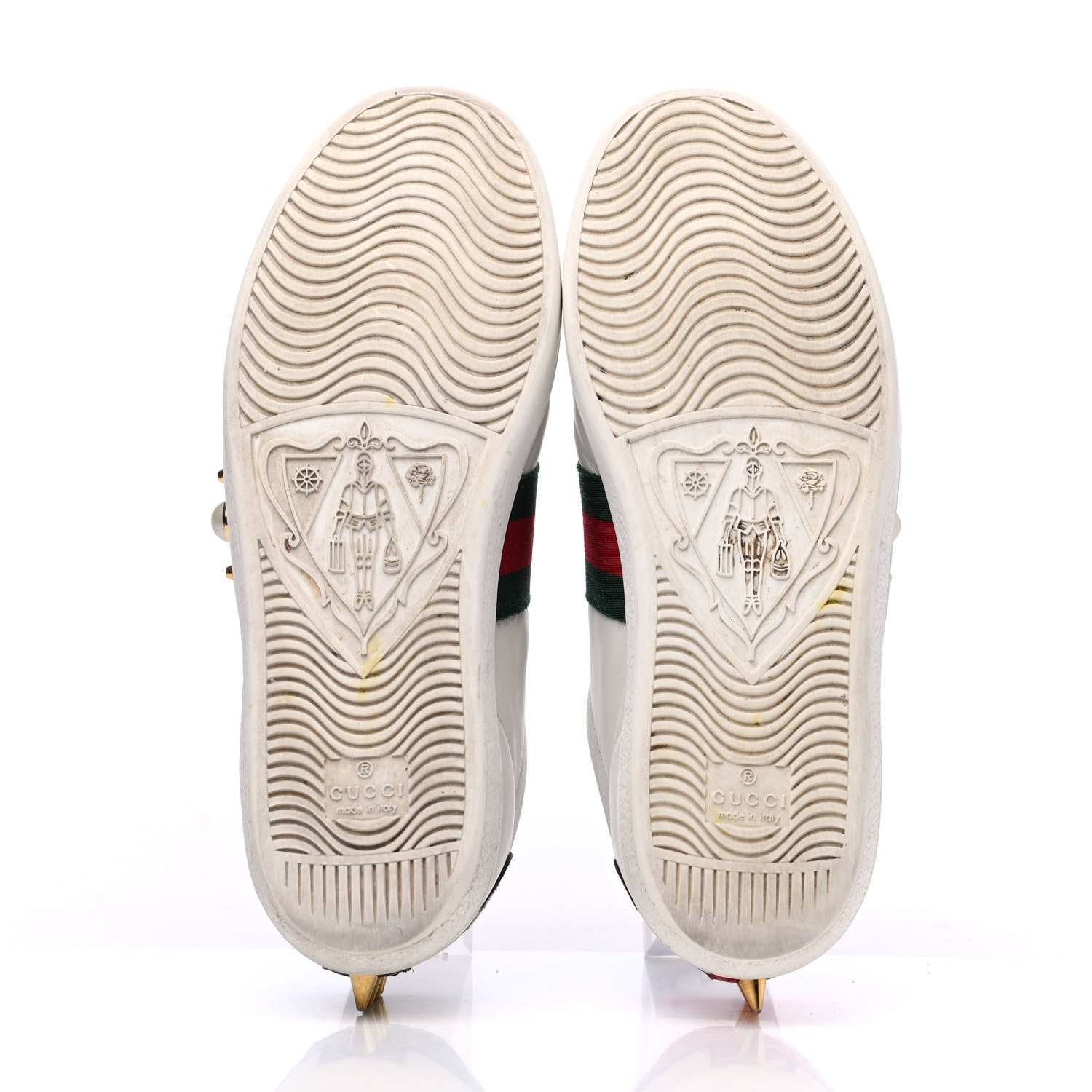 Gucci Calfskin Web Pearl Studded Womens Ace Sneakers 36.5 White 5 of 24