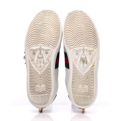 Gucci Calfskin Web Pearl Studded Womens Ace Sneakers 36.5 White 5 of 24
