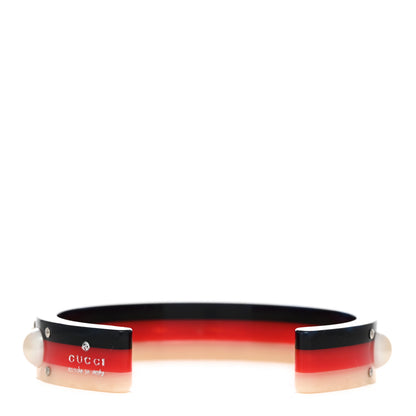 Gucci Web Pearl Cuff Blue Red 3 of 5