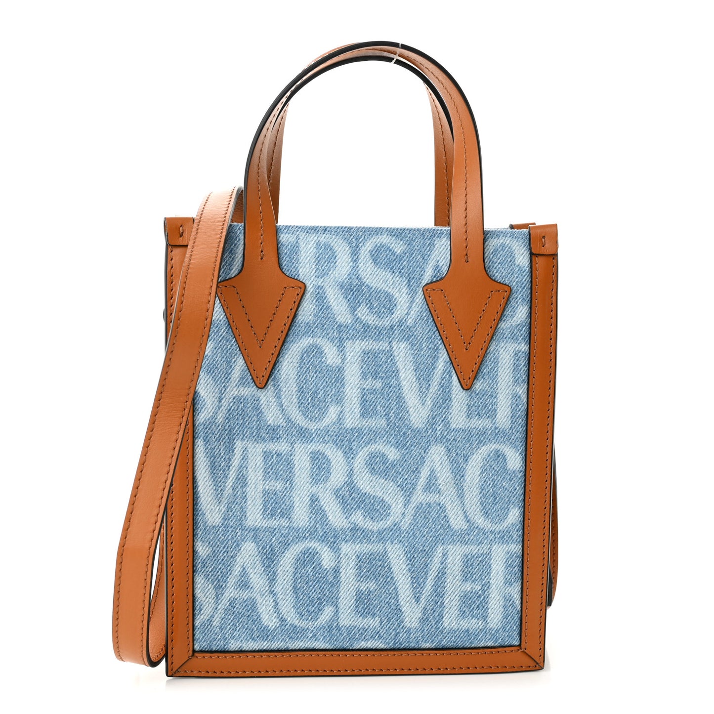 Denim Calfskin Allover Crossbody Bag Blue
