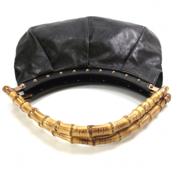 Leather Bamboo Top Handle Tote