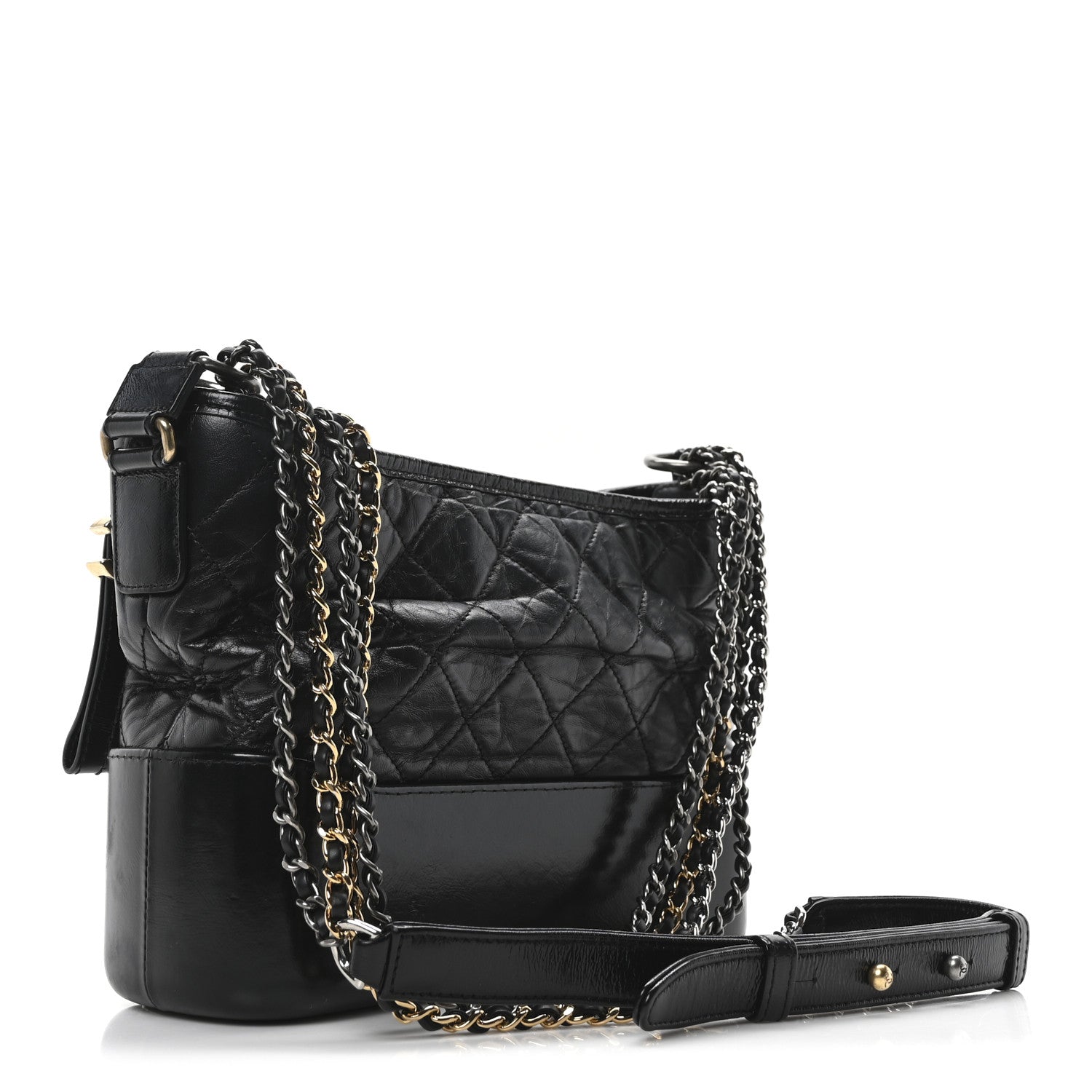 Chanel Aged Calfskin Quilted New Medium Gabrielle Hobo Black 3 of 10