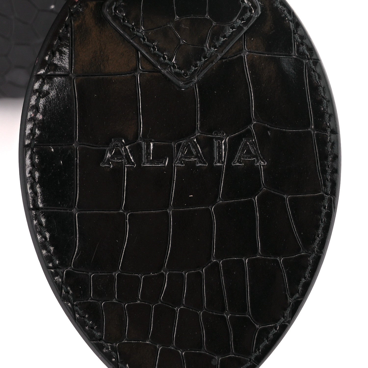 Alaia Crocodile Embossed Pochette Black 7 of 11