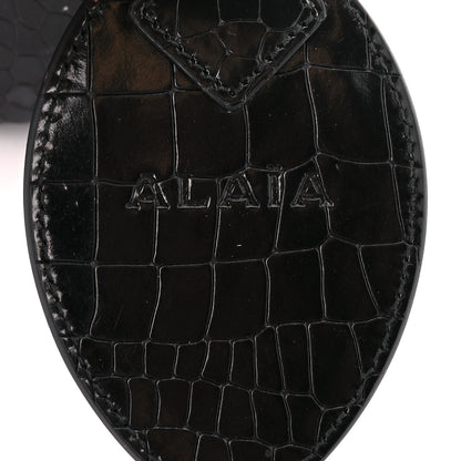 Alaia Crocodile Embossed Pochette Black 7 of 11