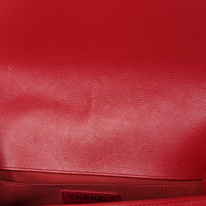 Chanel Caviar Quilted Medium Boy Flap Red 13 of 14