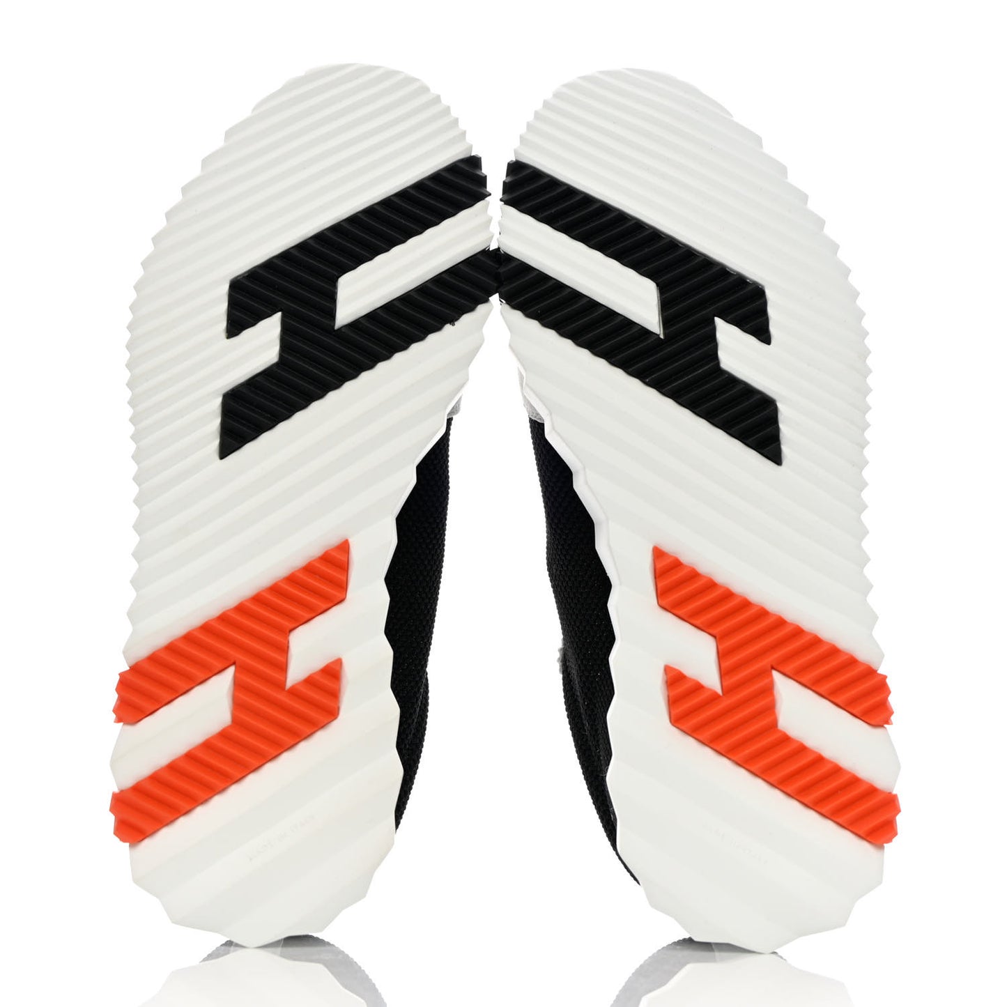 Parachute Fabric Suede Goatskin Bouncing Sneakers 38 Black Orange