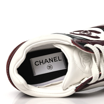 Chanel Calfskin CC Sneakers 36 Brown White Black 7 of 10