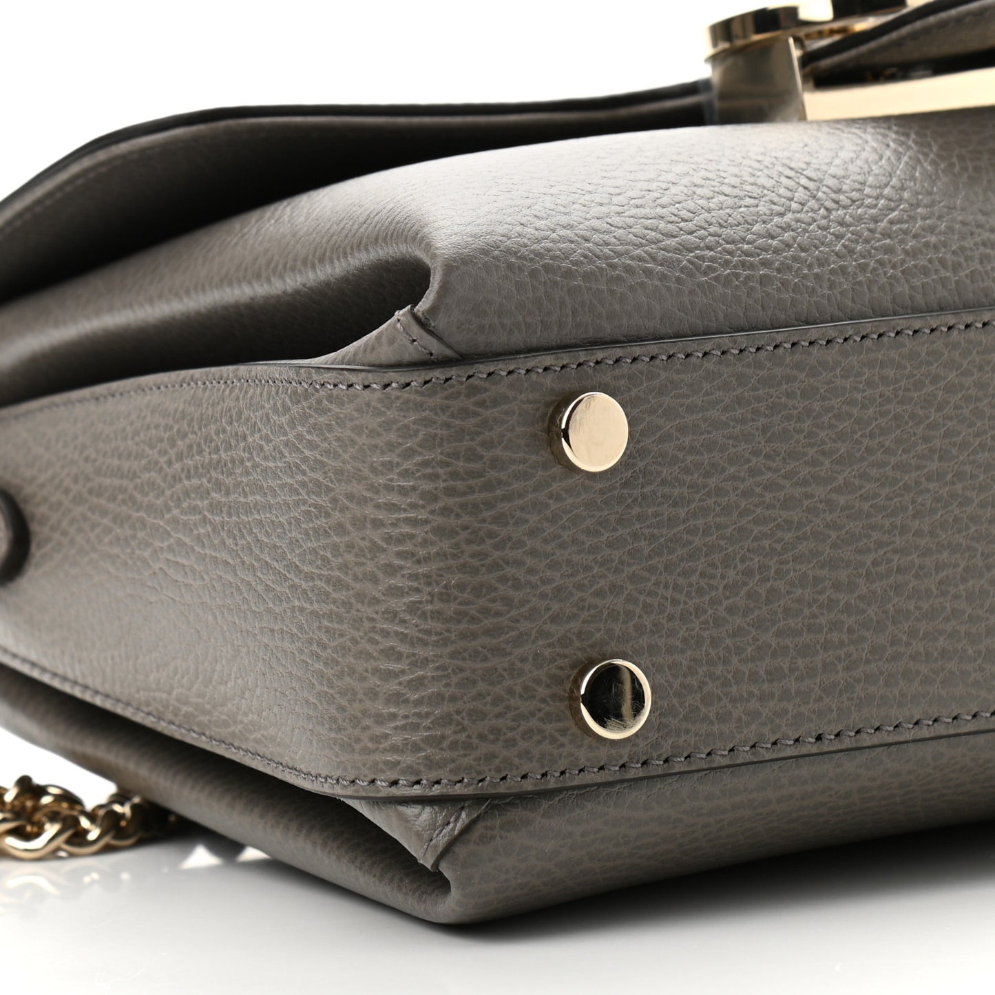 Dollar Calfskin Interlocking G Top Handle Shoulder Bag Loess